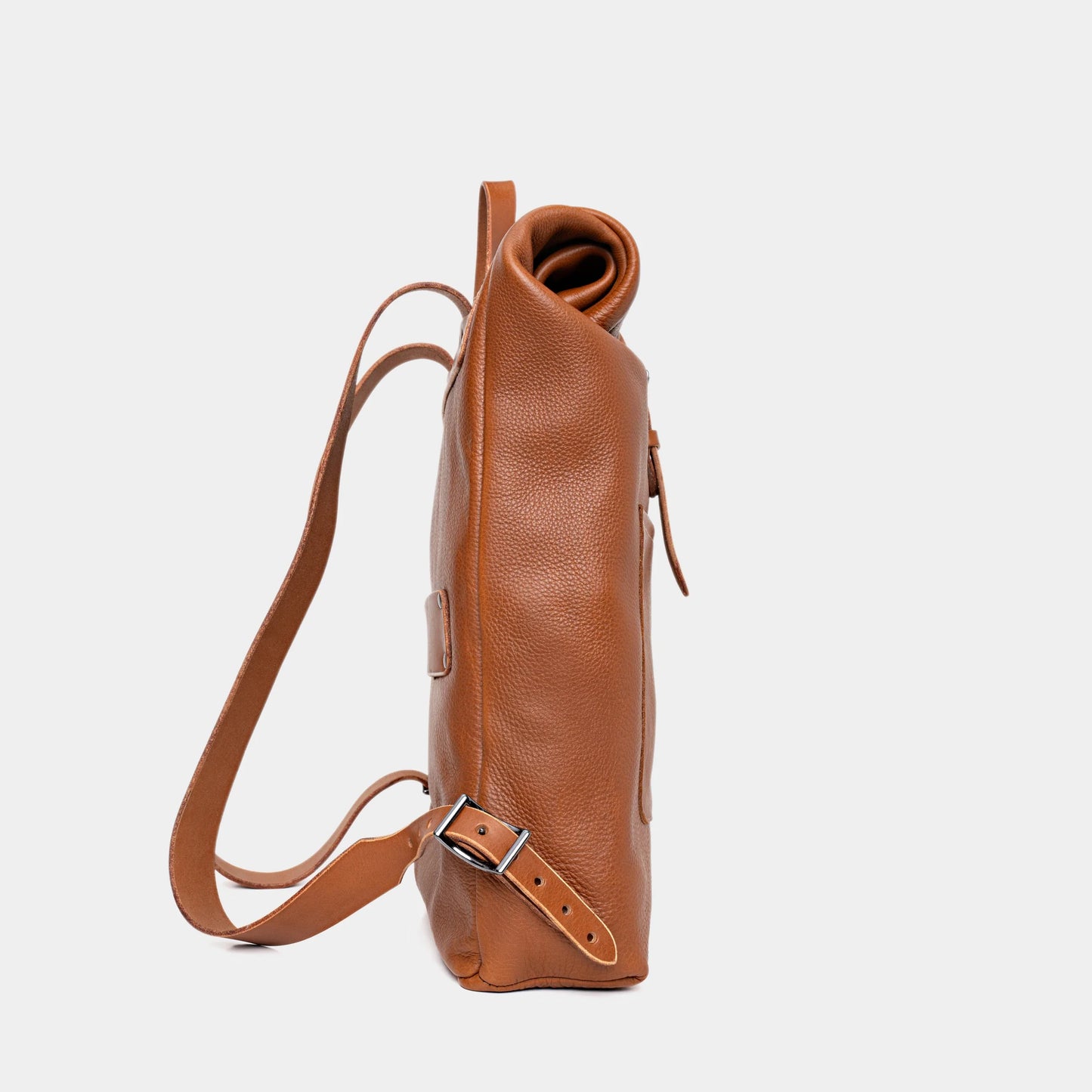 Mochila de couro Legacy Nordweg Cognac – vista lateral