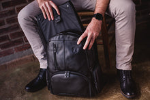 Genuine Leather Laptop Backpack NW082 Black Edition